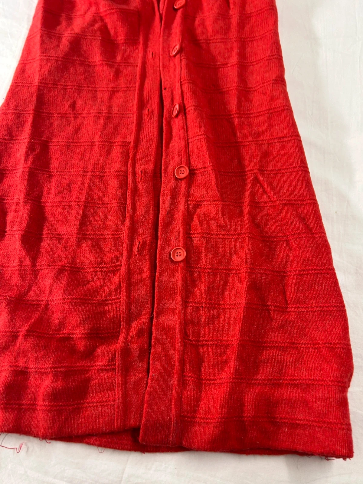 Chaleco rojo de lana de cordero vintage Solfin Paris – photo 4
